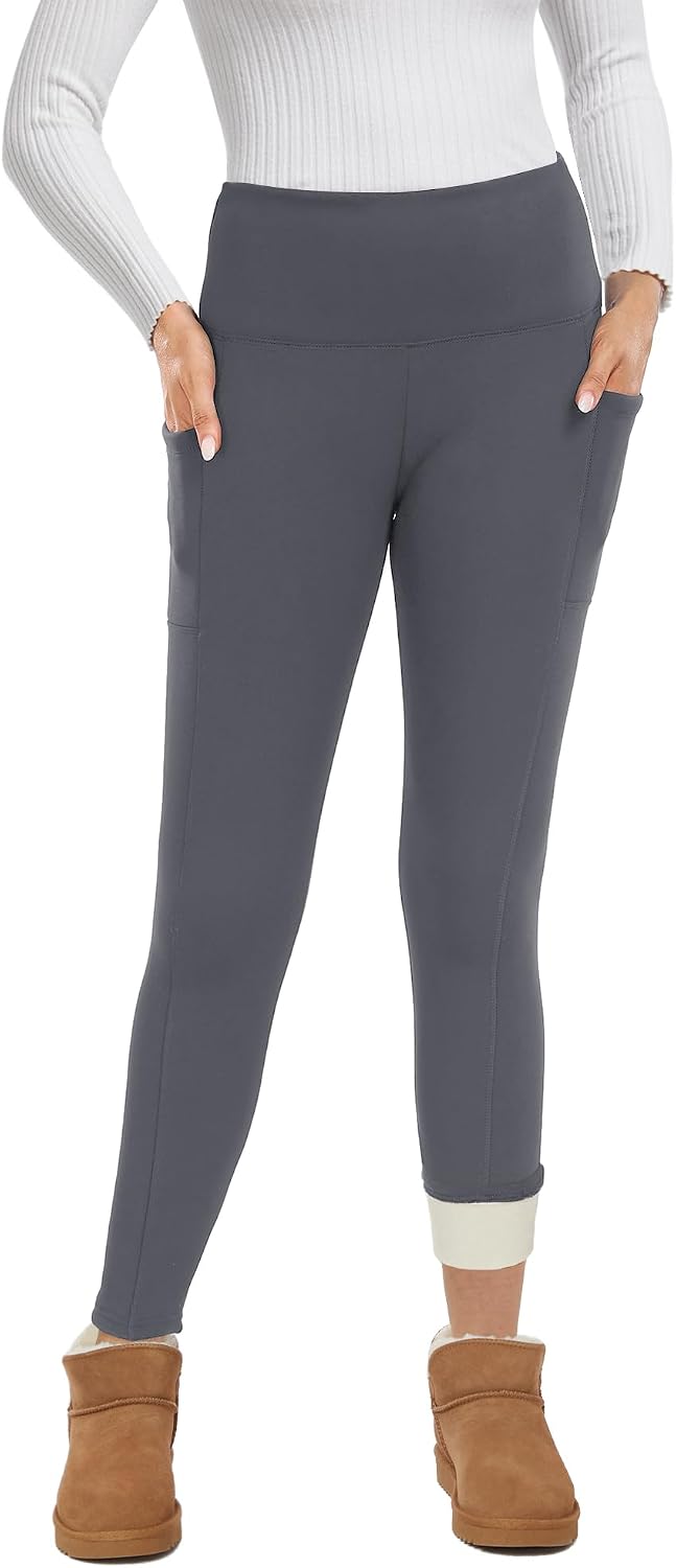 GAYHAY Fleece Lined Leggings for Women – Thick Winter Warm Thermal High Waisted Tummy Control Workout Yoga Pants