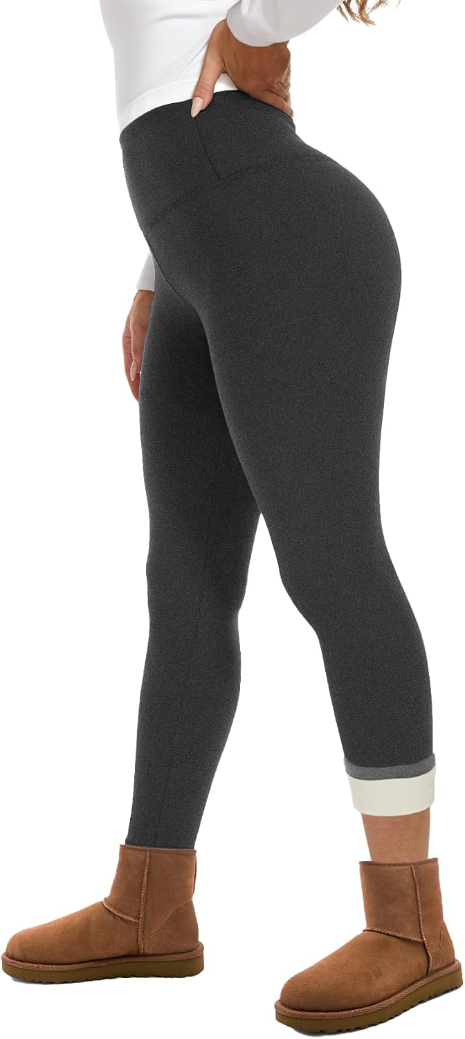 GAYHAY Fleece Lined Leggings for Women – Thick Winter Warm Thermal High Waisted Tummy Control Workout Yoga Pants