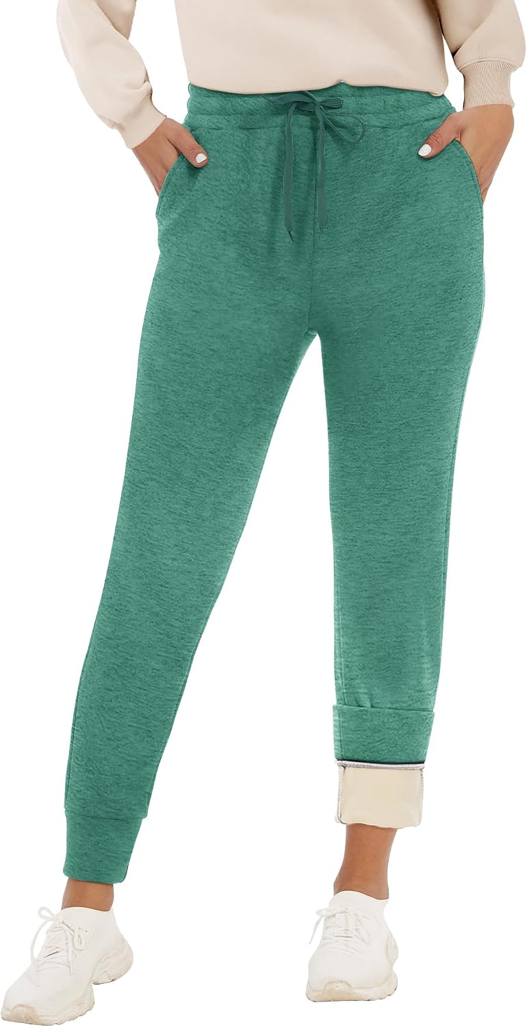 GAYHAY Fleece Lined Sweatpants Women- Winter Warm Sherpa Lined Athletic Joggers Pants with Pockets