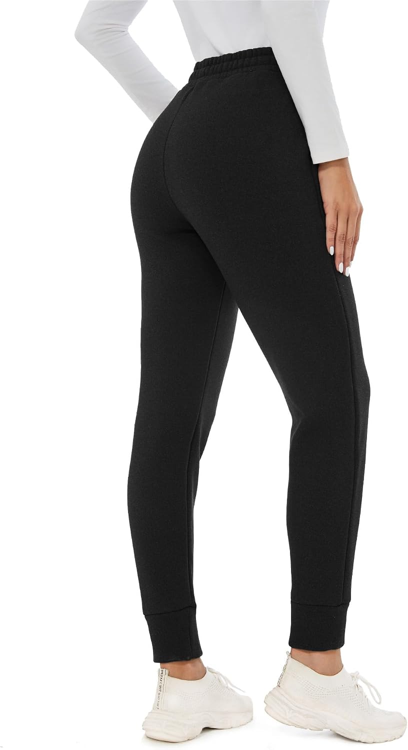 GAYHAY Fleece Lined Sweatpants Women- Winter Warm Sherpa Lined Athletic Joggers Pants with Pockets