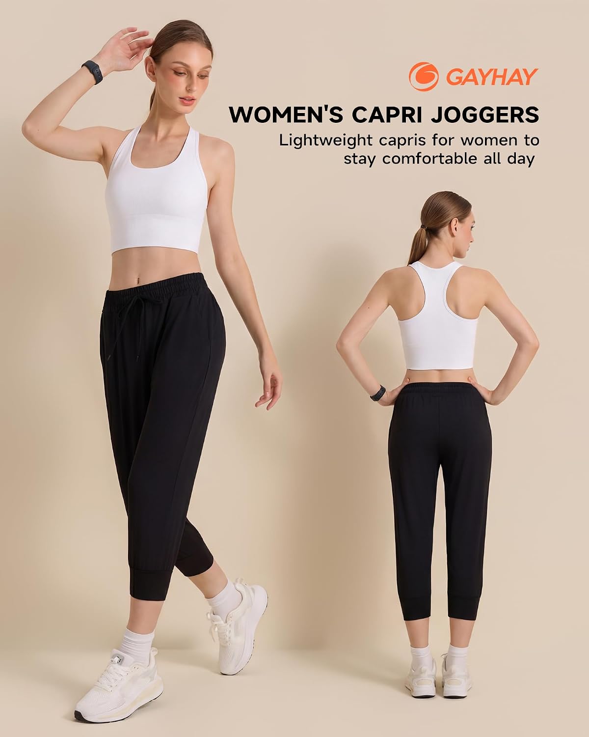 GAYHAY Joggers for Women with Pockets - Womens Sweatpants Lightweight Yoga Lounge Pants for Athletic Workout Gym Running