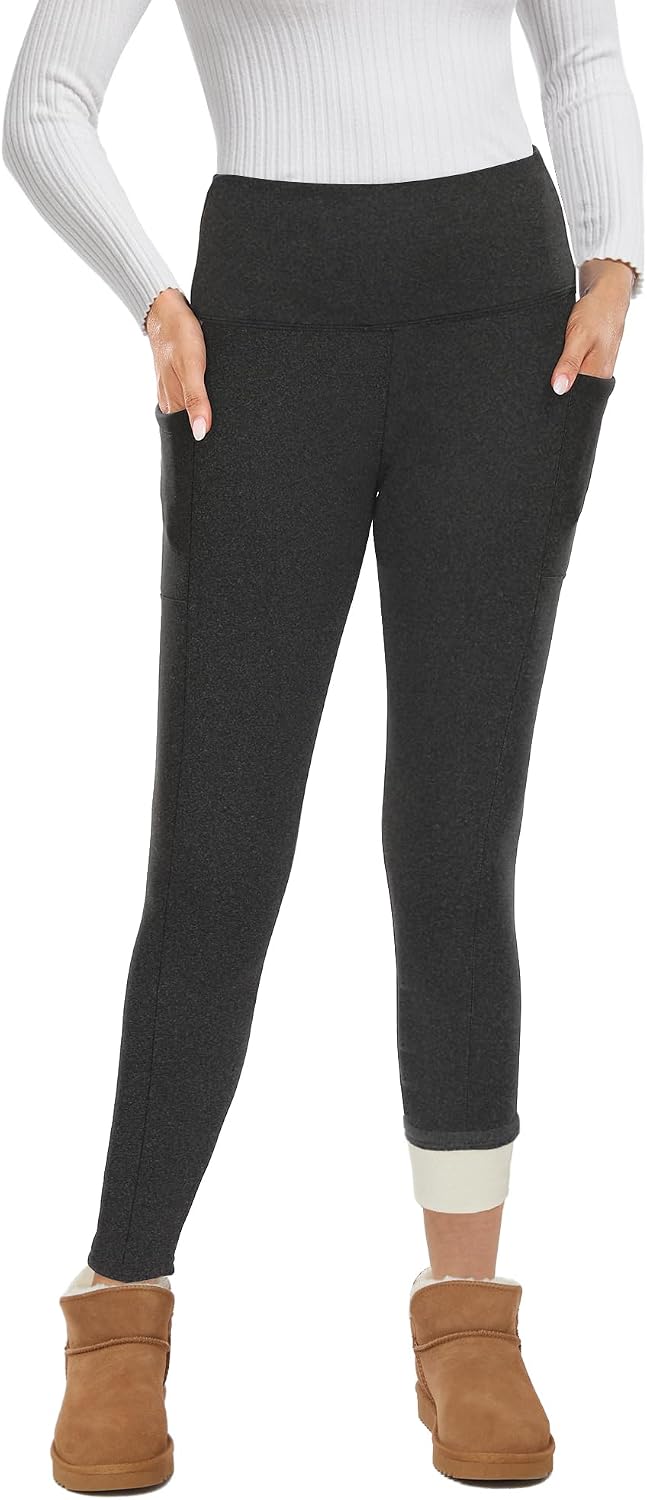 GAYHAY Fleece Lined Leggings for Women – Thick Winter Warm Thermal High Waisted Tummy Control Workout Yoga Pants