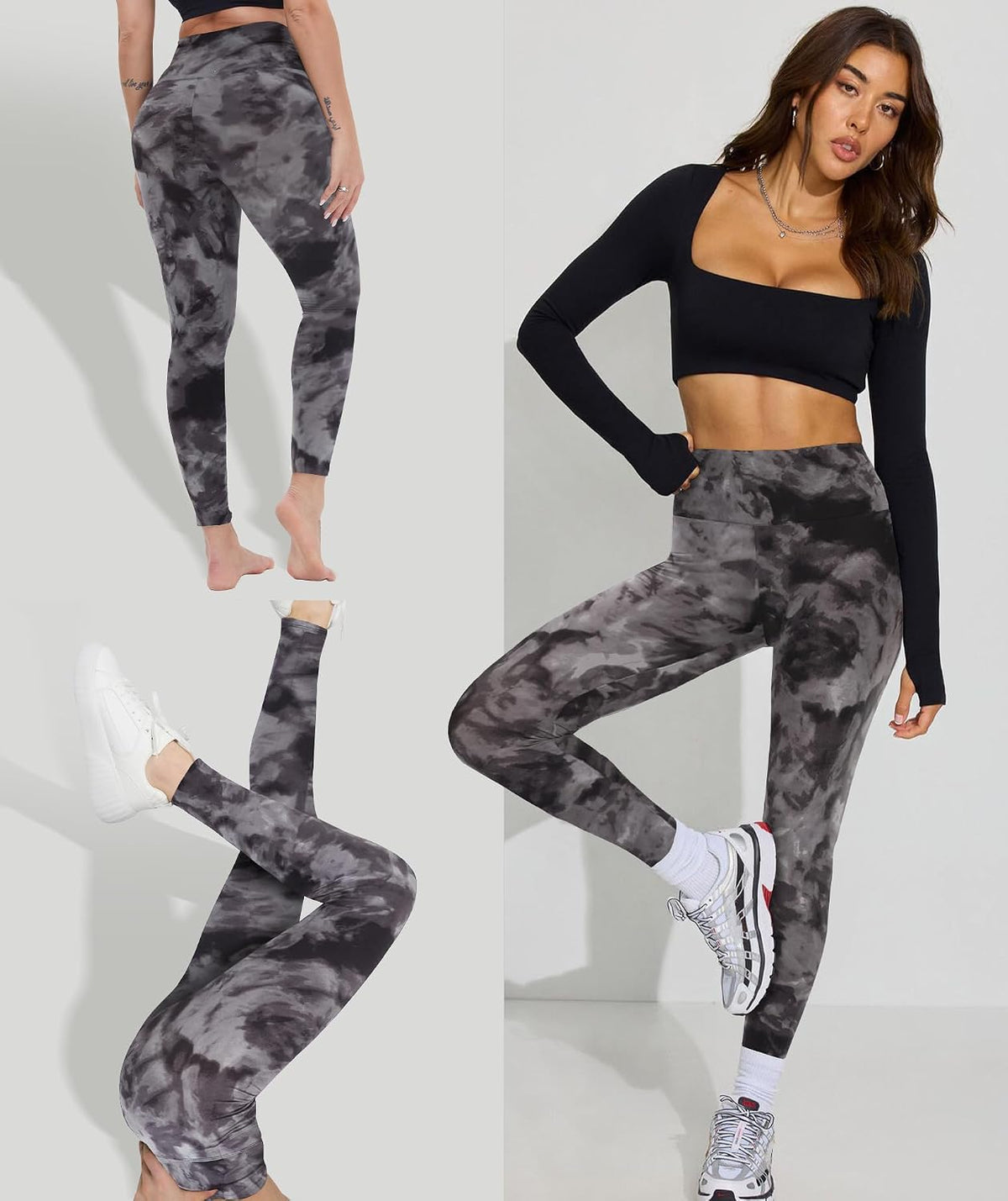 GAYHAY High Waisted Leggings for Women - Soft Opaque Slim Tummy Control Printed Pants for Running Cycling Yoga