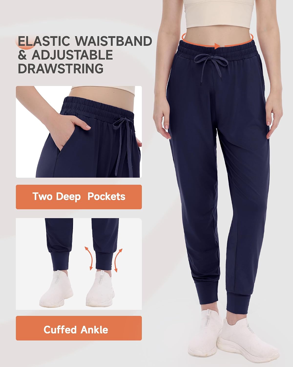 GAYHAY Joggers for Women with Pockets - Womens Sweatpants Lightweight Yoga Lounge Pants for Athletic Workout Gym Running