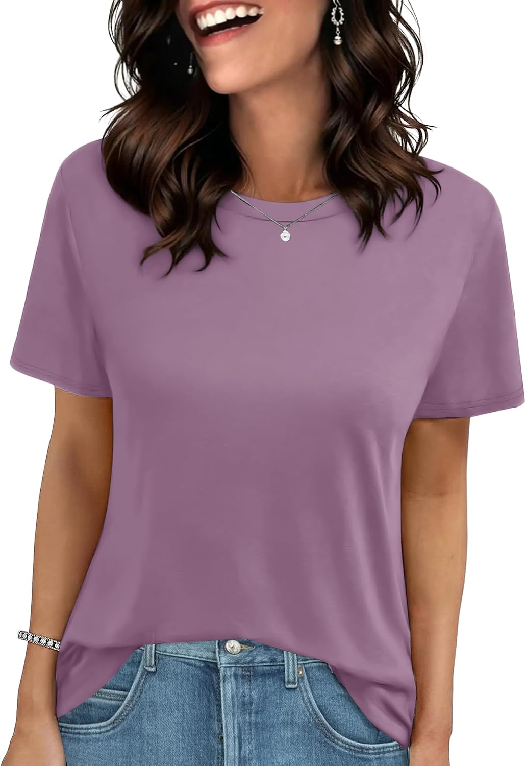 GAYHAY T Shirts for Women - Short Sleeve Spring Summer Tops Soft Basic Tees Beach Vacation Clothes for Casual 2026