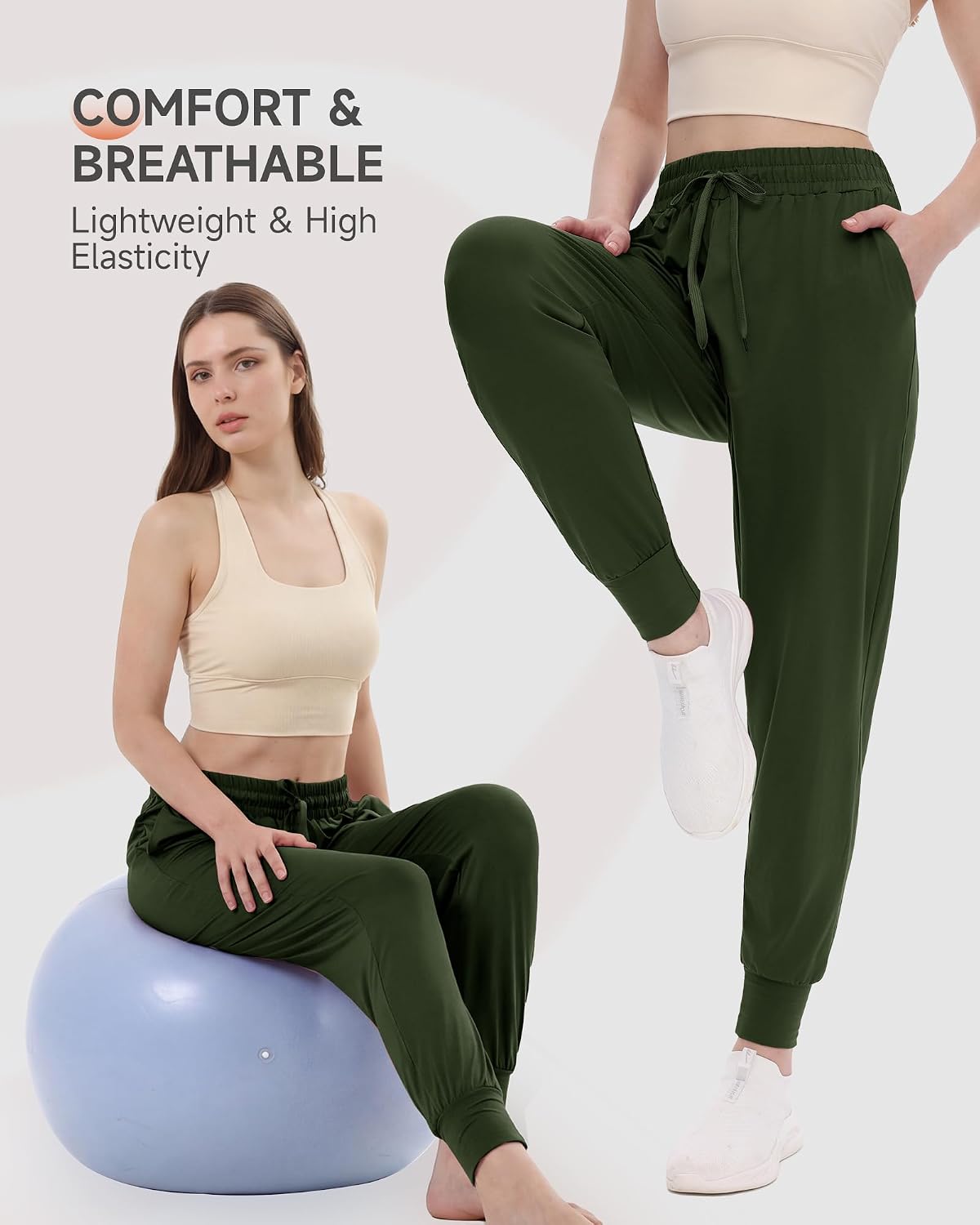 GAYHAY Joggers for Women with Pockets - Womens Sweatpants Lightweight Yoga Lounge Pants for Athletic Workout Gym Running