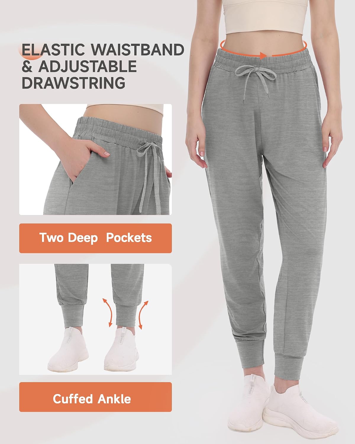 GAYHAY Joggers for Women with Pockets - Womens Sweatpants Lightweight Yoga Lounge Pants for Athletic Workout Gym Running