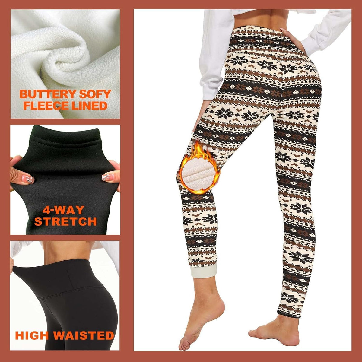 GAYHAY Fleece Lined Leggings for Women – Thick Winter Warm Thermal High Waisted Tummy Control Workout Yoga Pants