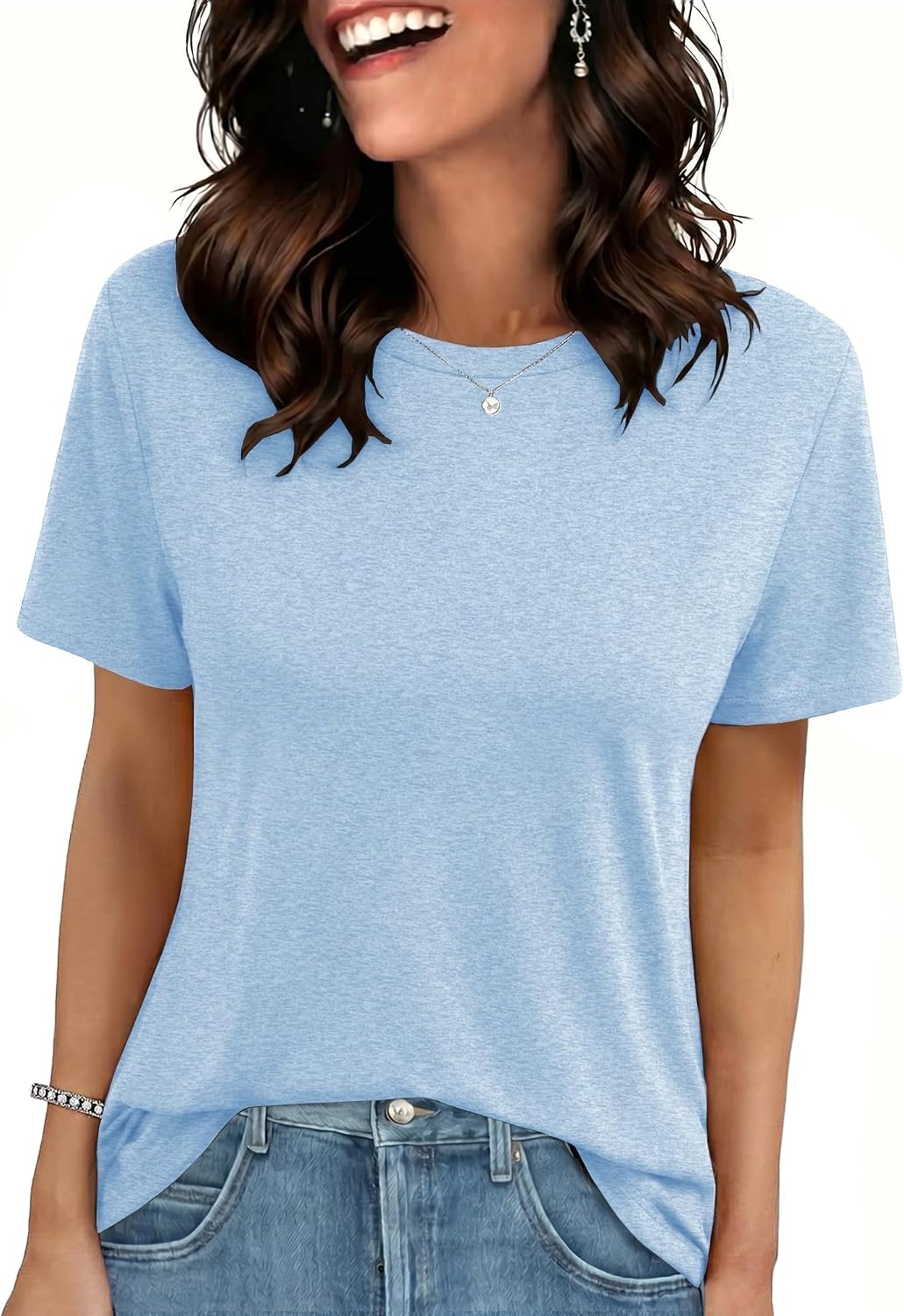 GAYHAY T Shirts for Women - Short Sleeve Spring Summer Tops Soft Basic Tees Beach Vacation Clothes for Casual 2026