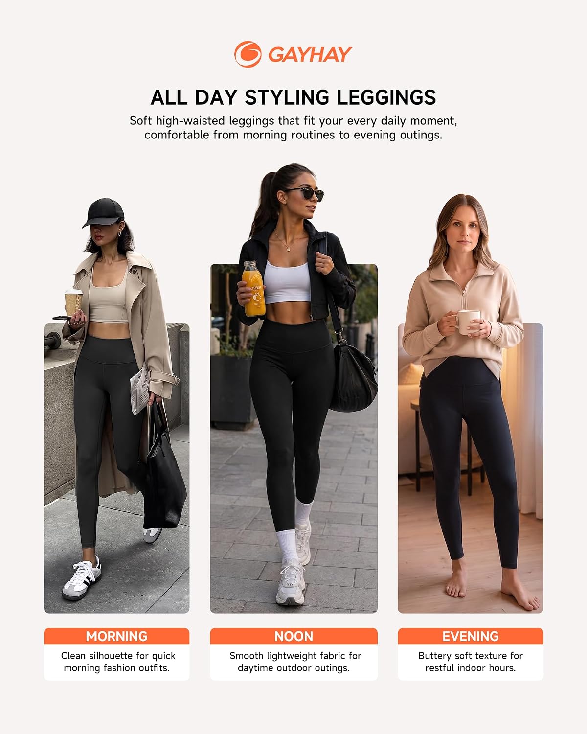 GAYHAY High Waisted Leggings for Women - Soft Opaque Slim Tummy Control Printed Pants for Running Cycling Yoga