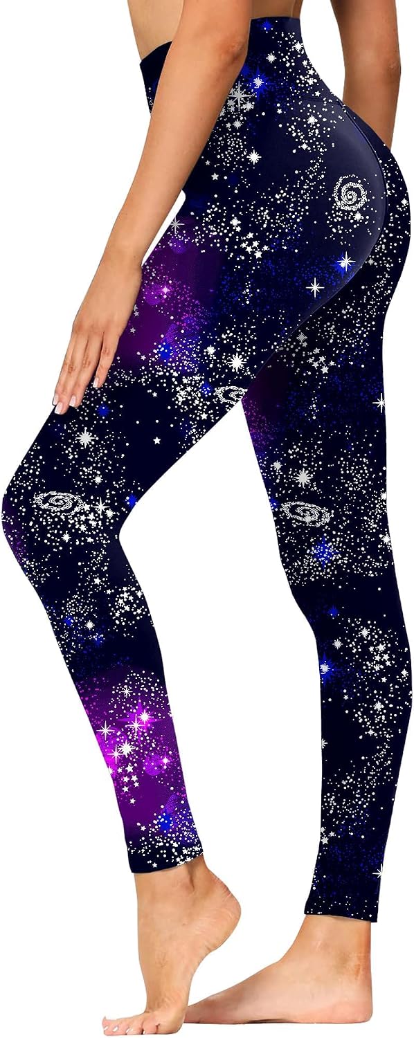 GAYHAY High Waisted Leggings for Women - Soft Opaque Slim Tummy Control Printed Pants for Running Cycling Yoga