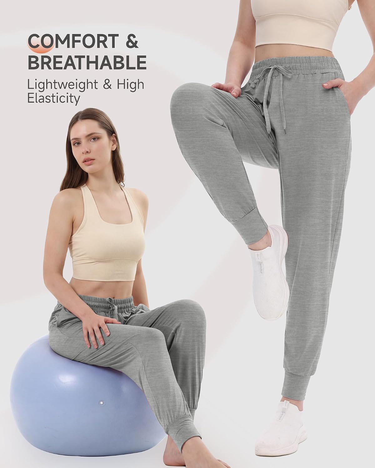 GAYHAY Joggers for Women with Pockets - Womens Sweatpants Lightweight Yoga Lounge Pants for Athletic Workout Gym Running