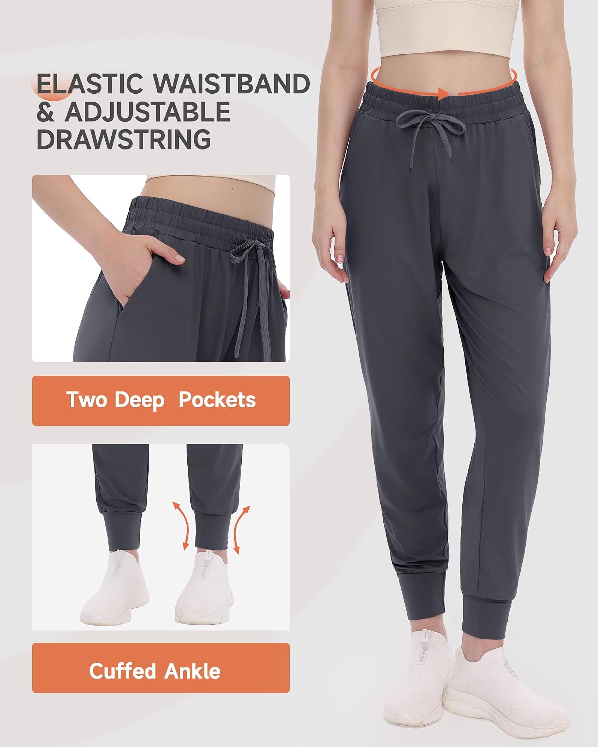 GAYHAY Joggers for Women with Pockets - Womens Sweatpants Lightweight Yoga Lounge Pants for Athletic Workout Gym Running