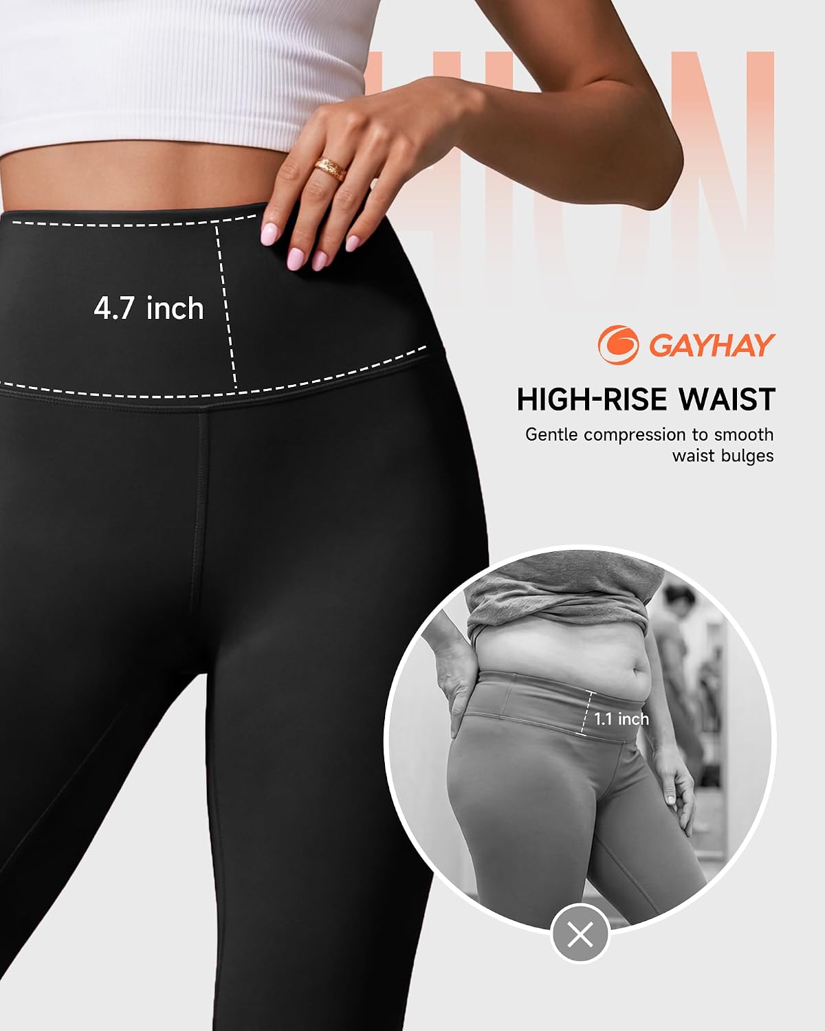 GAYHAY High Waisted Leggings for Women - Soft Opaque Slim Tummy Control Printed Pants for Running Cycling Yoga