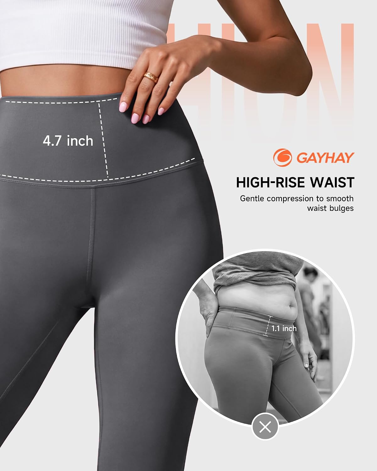 GAYHAY High Waisted Leggings for Women - Soft Opaque Slim Tummy Control Printed Pants for Running Cycling Yoga