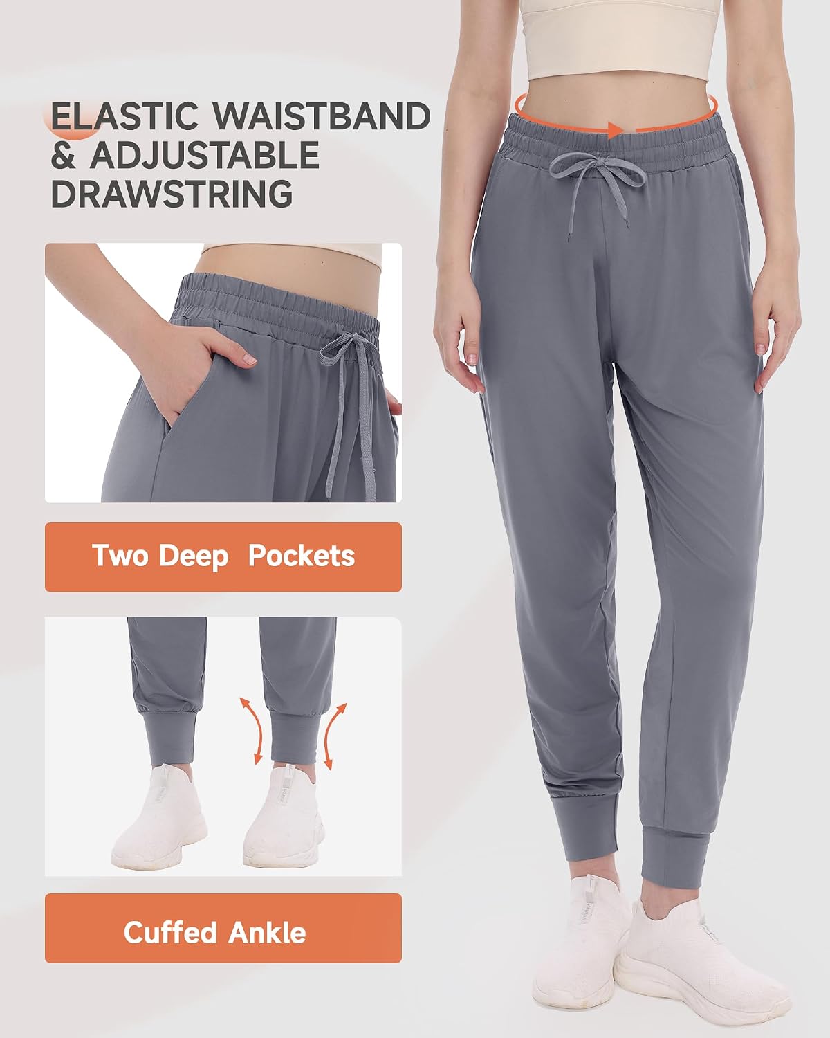 GAYHAY Joggers for Women with Pockets - Womens Sweatpants Lightweight Yoga Lounge Pants for Athletic Workout Gym Running