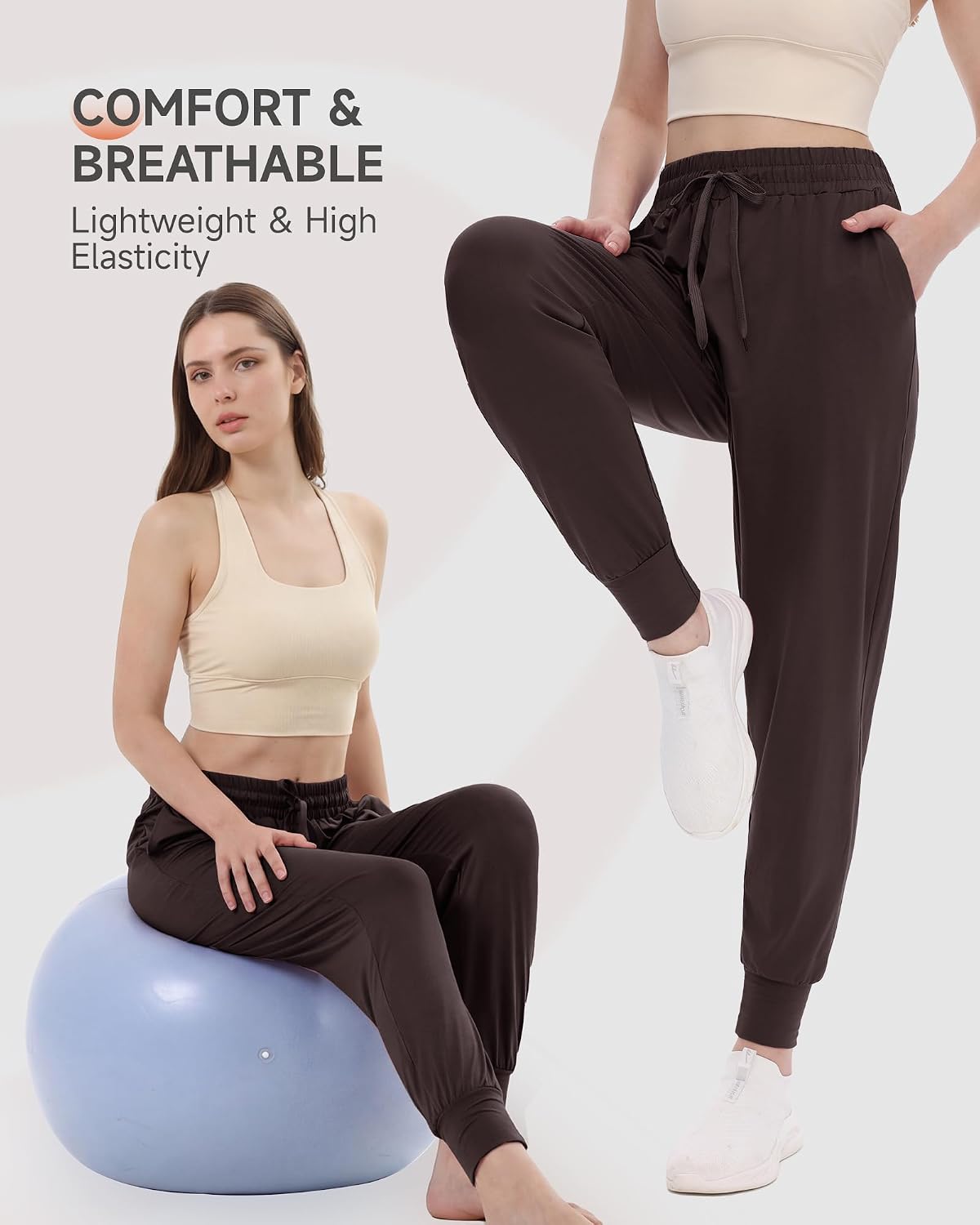 GAYHAY Joggers for Women with Pockets - Womens Sweatpants Lightweight Yoga Lounge Pants for Athletic Workout Gym Running