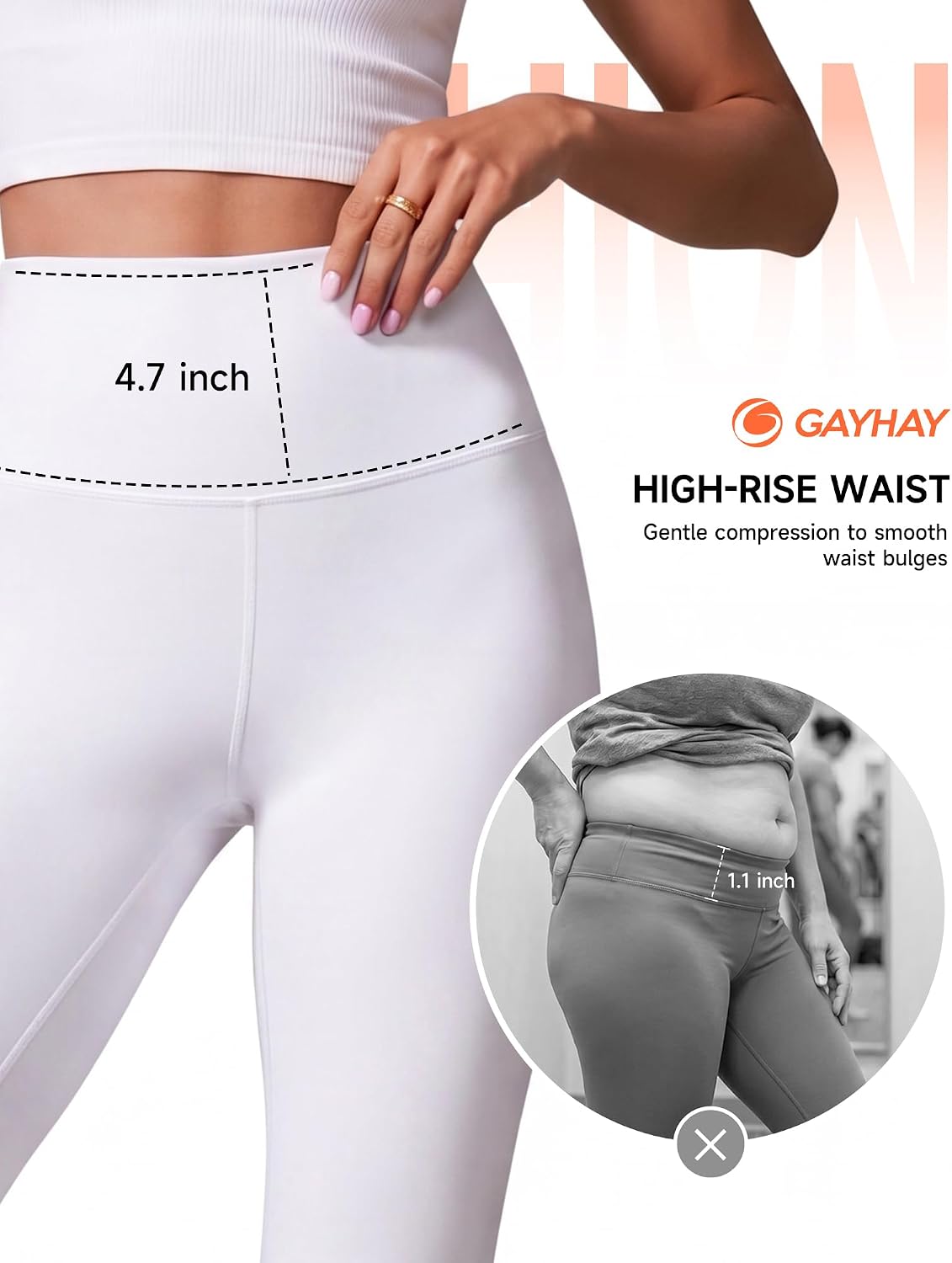 GAYHAY High Waisted Leggings for Women - Soft Opaque Slim Tummy Control Printed Pants for Running Cycling Yoga