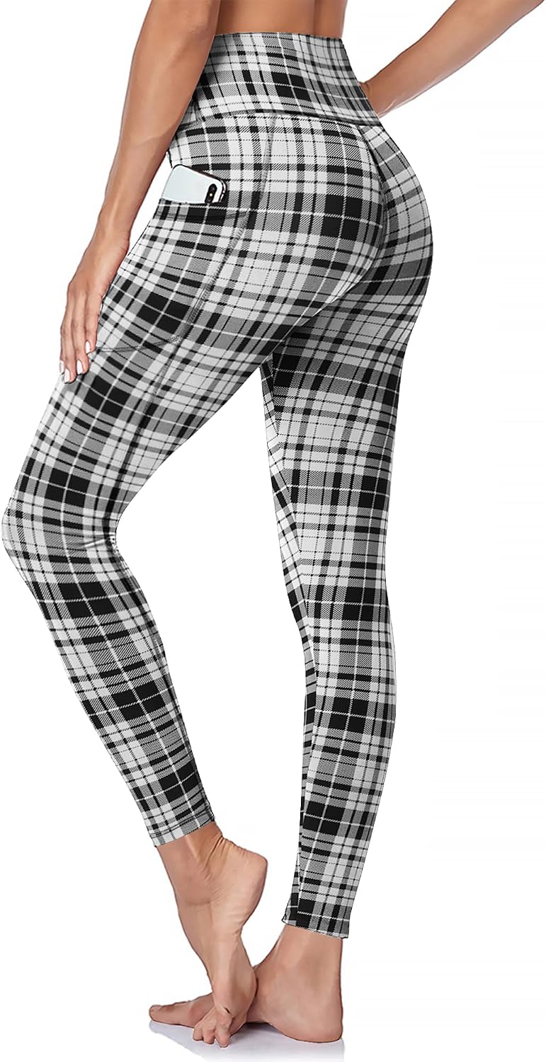 GAYHAY High Waisted Leggings for Women - Soft Opaque Slim Tummy Control Printed Pants for Running Cycling Yoga