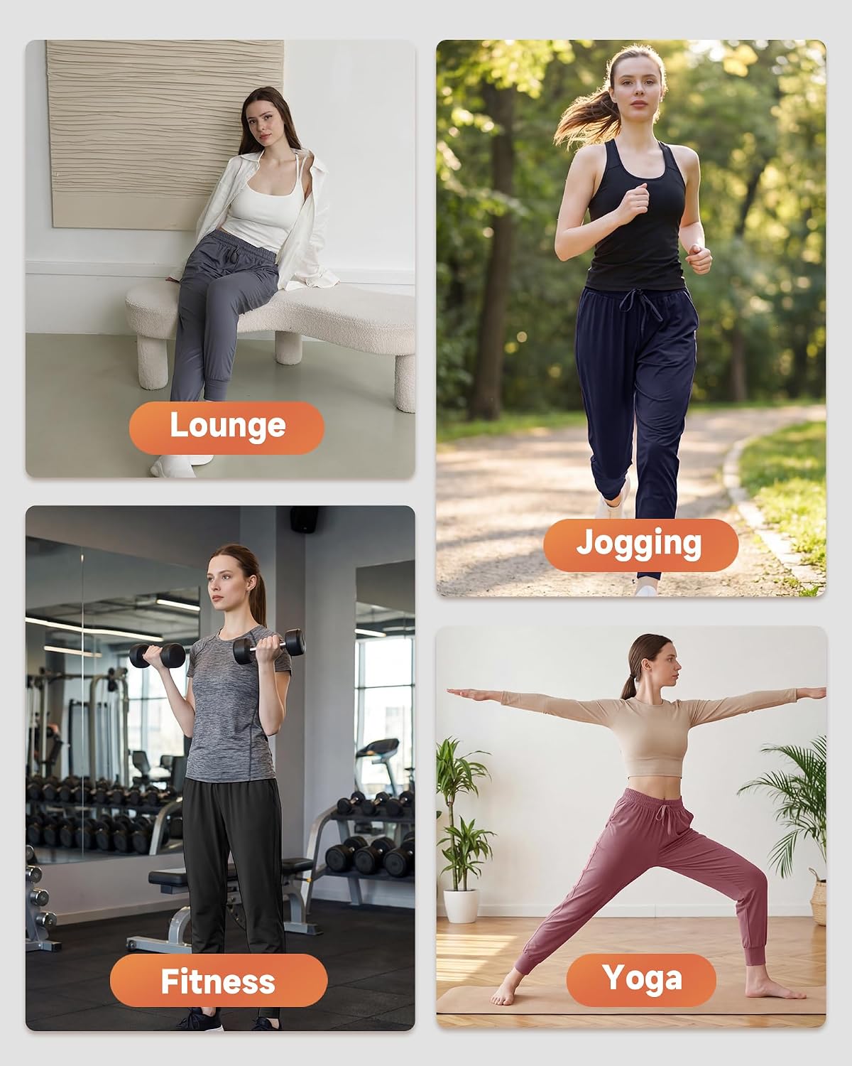 GAYHAY Joggers for Women with Pockets - Womens Sweatpants Lightweight Yoga Lounge Pants for Athletic Workout Gym Running