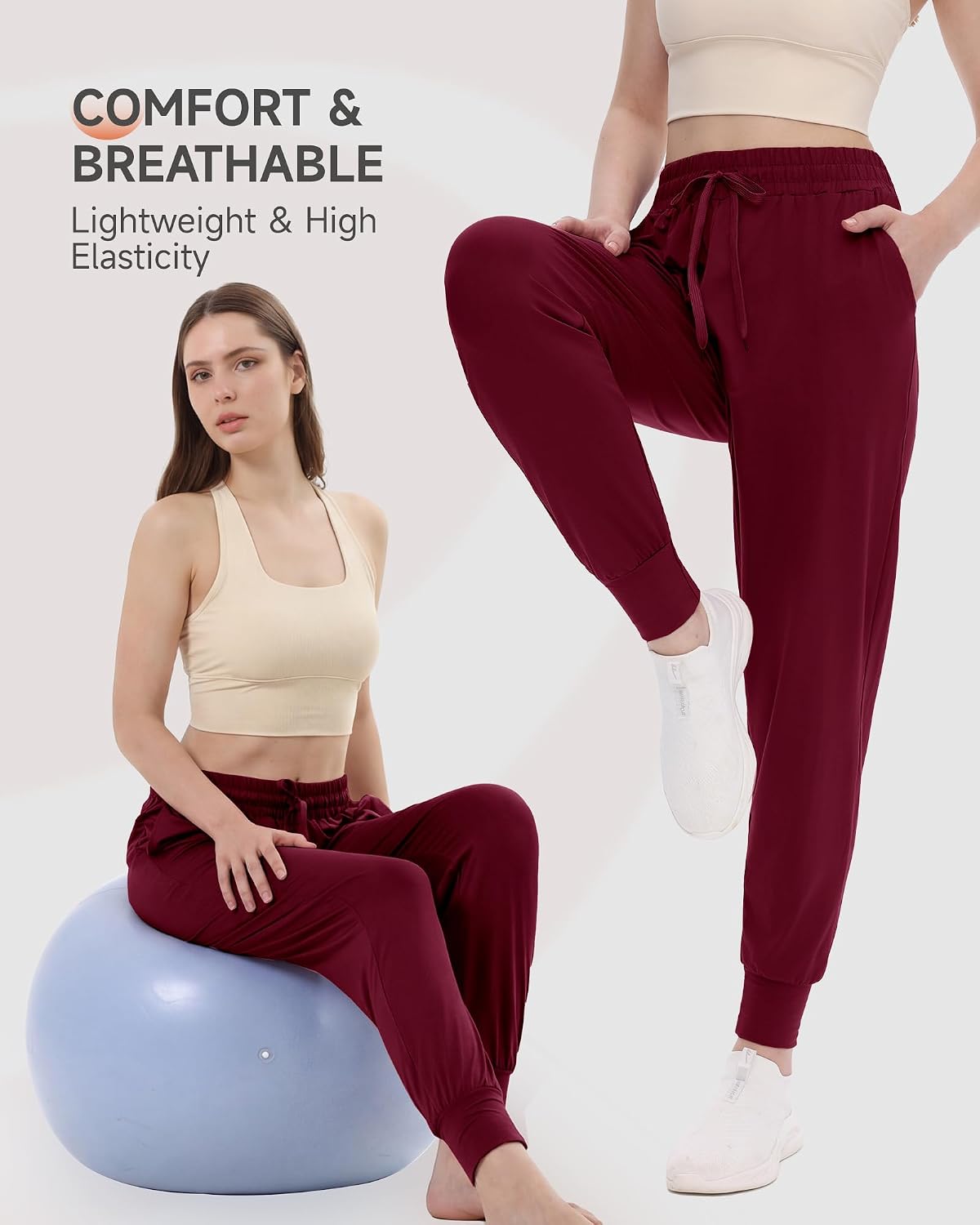 GAYHAY Joggers for Women with Pockets - Womens Sweatpants Lightweight Yoga Lounge Pants for Athletic Workout Gym Running
