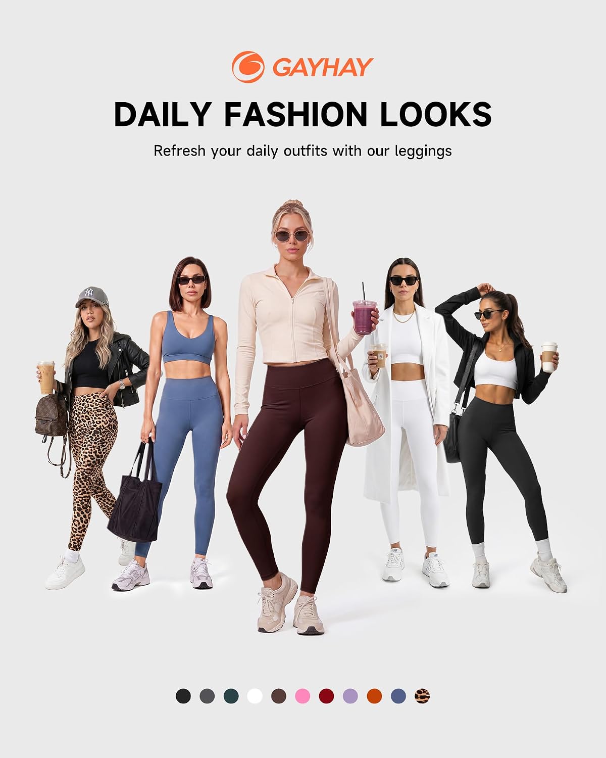 GAYHAY High Waisted Leggings for Women - Soft Opaque Slim Tummy Control Printed Pants for Running Cycling Yoga