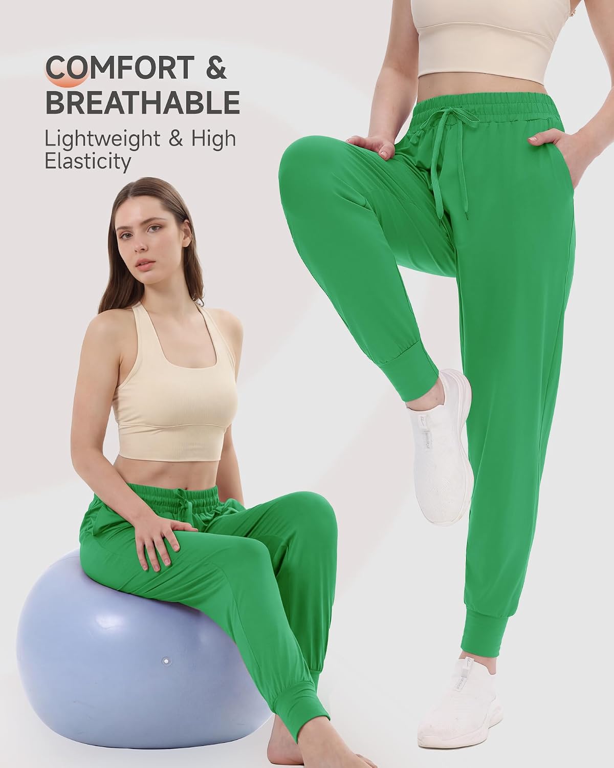 GAYHAY Joggers for Women with Pockets - Womens Sweatpants Lightweight Yoga Lounge Pants for Athletic Workout Gym Running