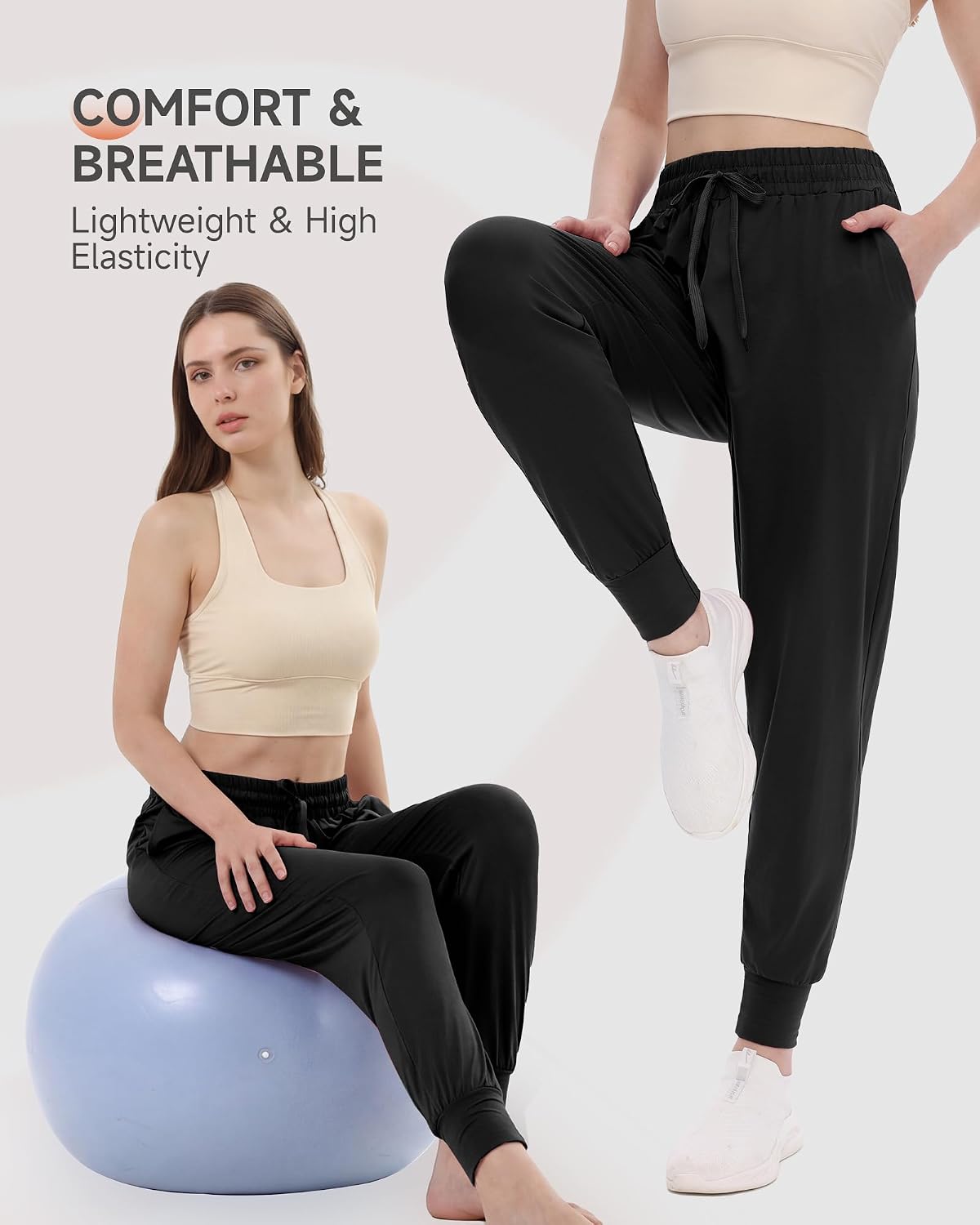 GAYHAY Joggers for Women with Pockets - Womens Sweatpants Lightweight Yoga Lounge Pants for Athletic Workout Gym Running