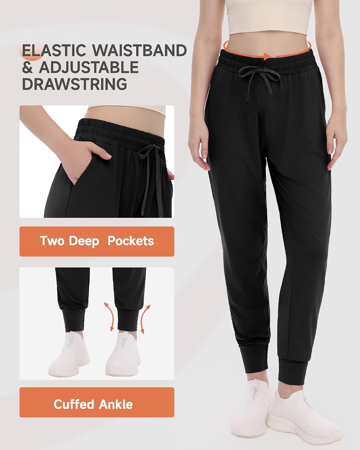 GAYHAY Joggers for Women with Pockets - Womens Sweatpants Lightweight Yoga Lounge Pants for Athletic Workout Gym Running