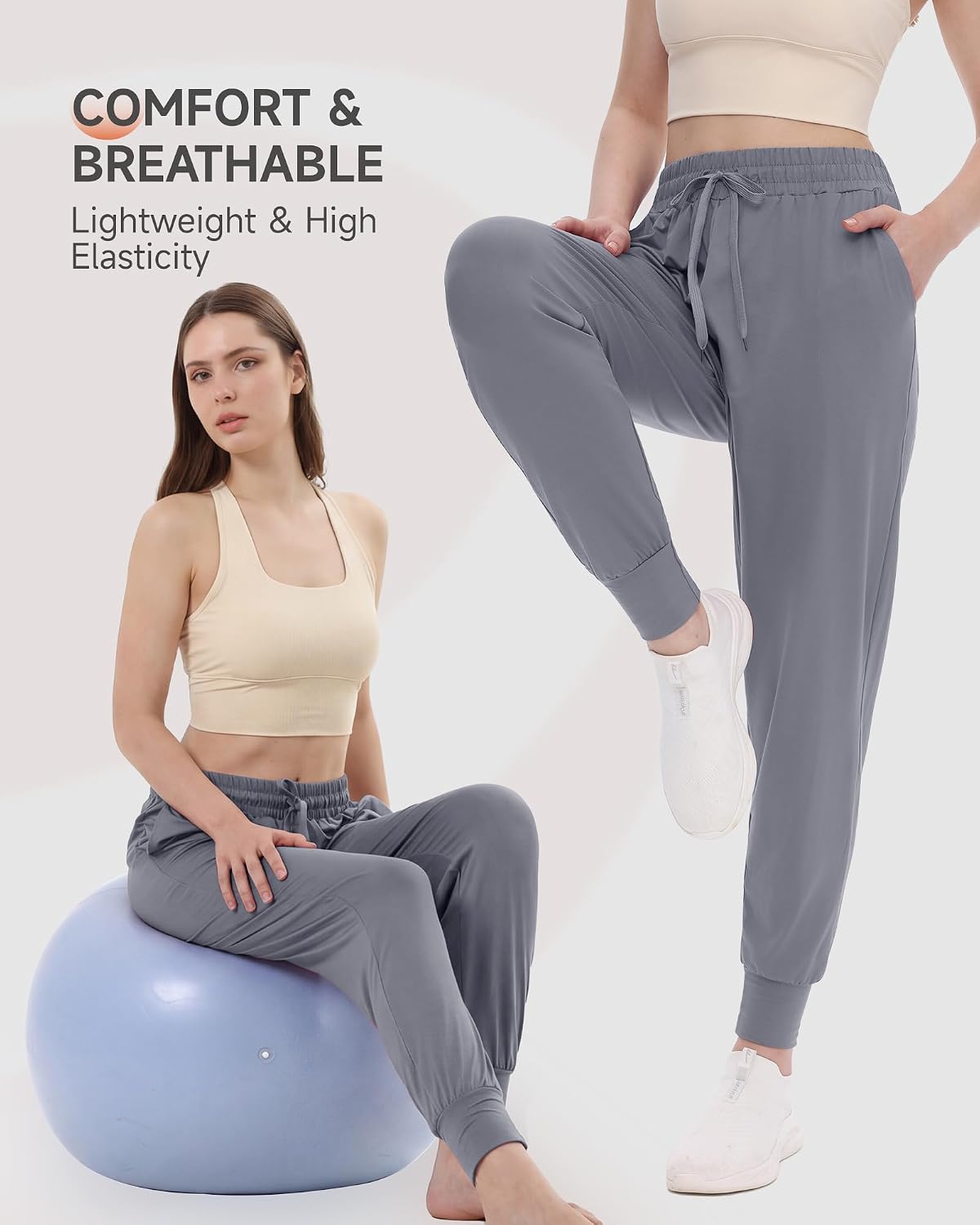 GAYHAY Joggers for Women with Pockets - Womens Sweatpants Lightweight Yoga Lounge Pants for Athletic Workout Gym Running