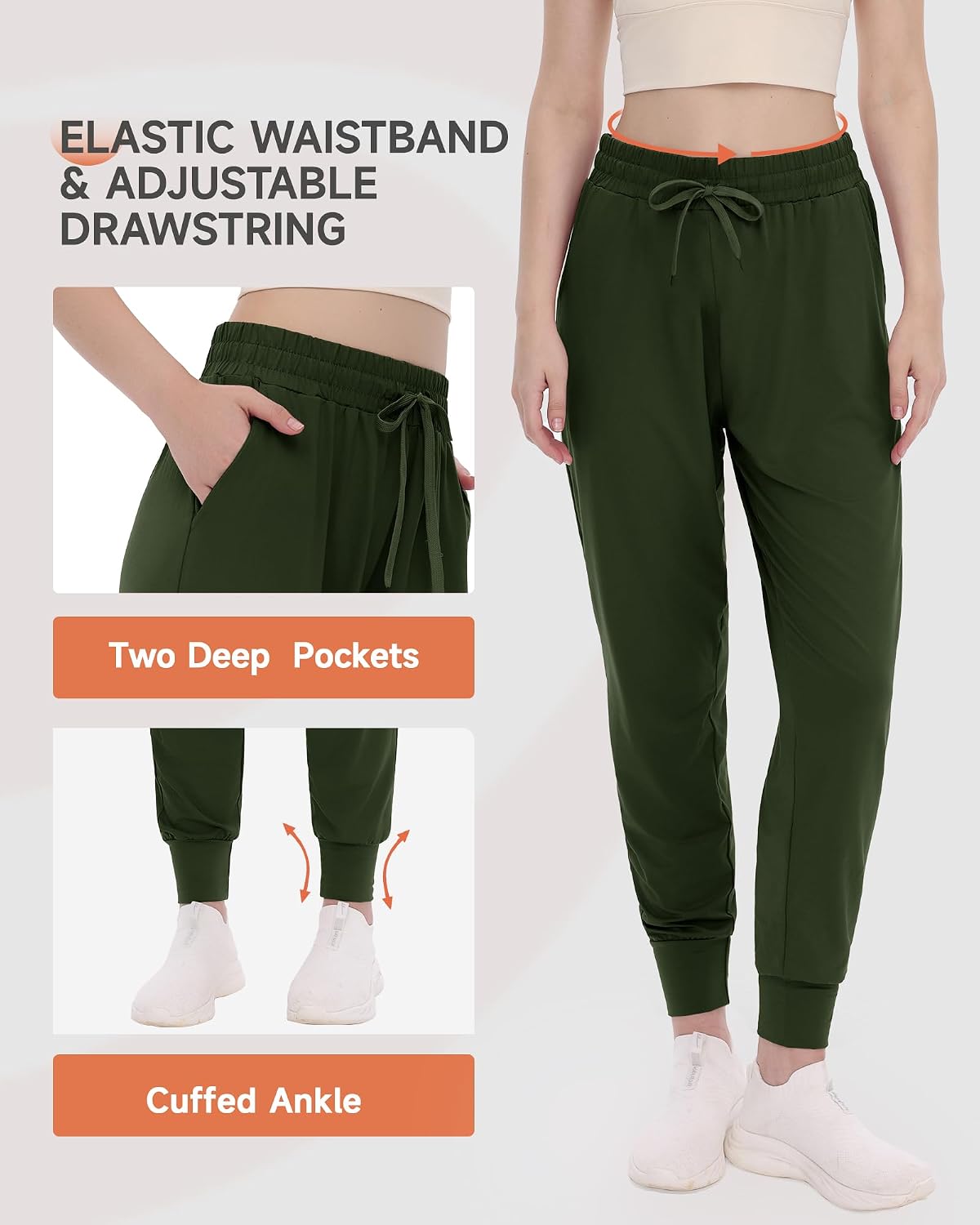 GAYHAY Joggers for Women with Pockets - Womens Sweatpants Lightweight Yoga Lounge Pants for Athletic Workout Gym Running