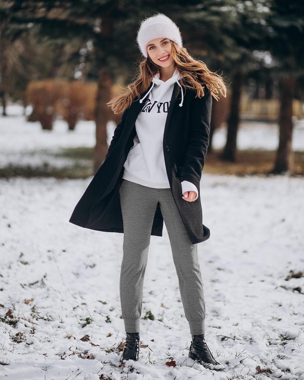 GAYHAY Fleece Lined Sweatpants Women- Winter Warm Sherpa Lined Athletic Joggers Pants with Pockets