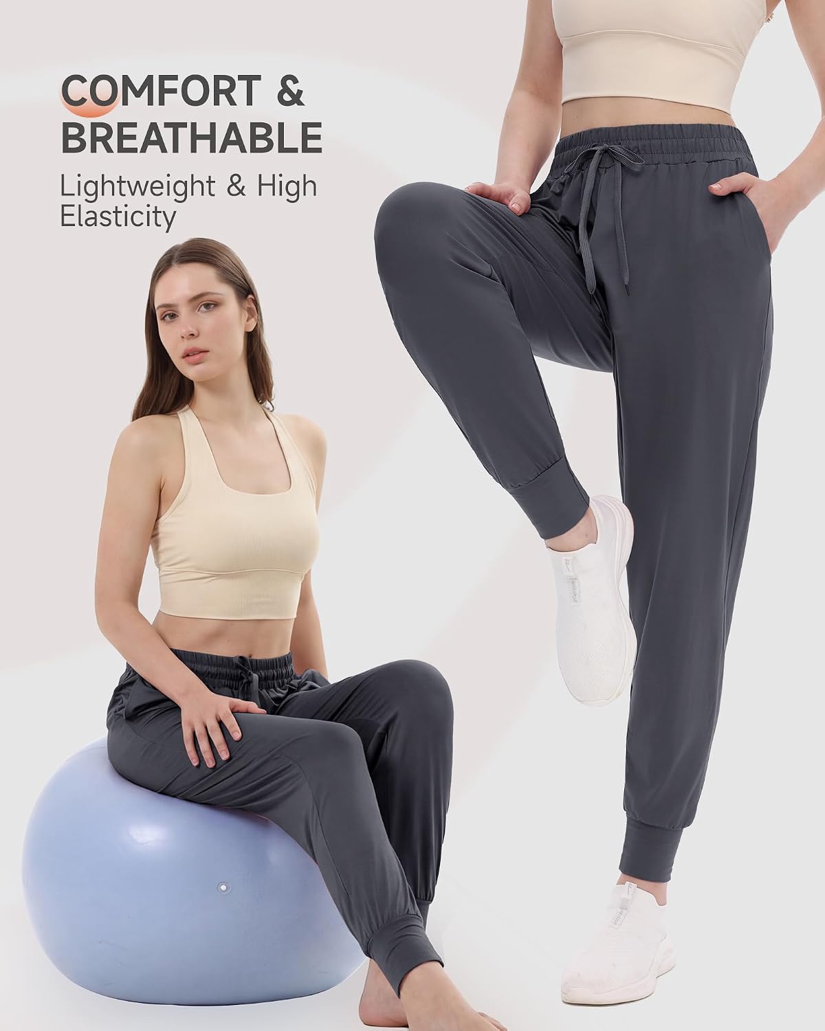 GAYHAY Joggers for Women with Pockets - Womens Sweatpants Lightweight Yoga Lounge Pants for Athletic Workout Gym Running