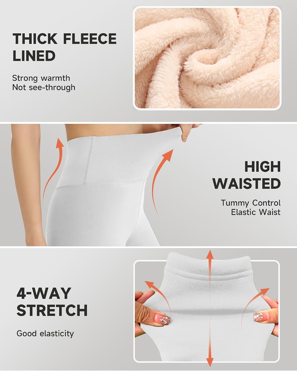 GAYHAY Fleece Lined Leggings for Women – Thick Winter Warm Thermal High Waisted Tummy Control Workout Yoga Pants