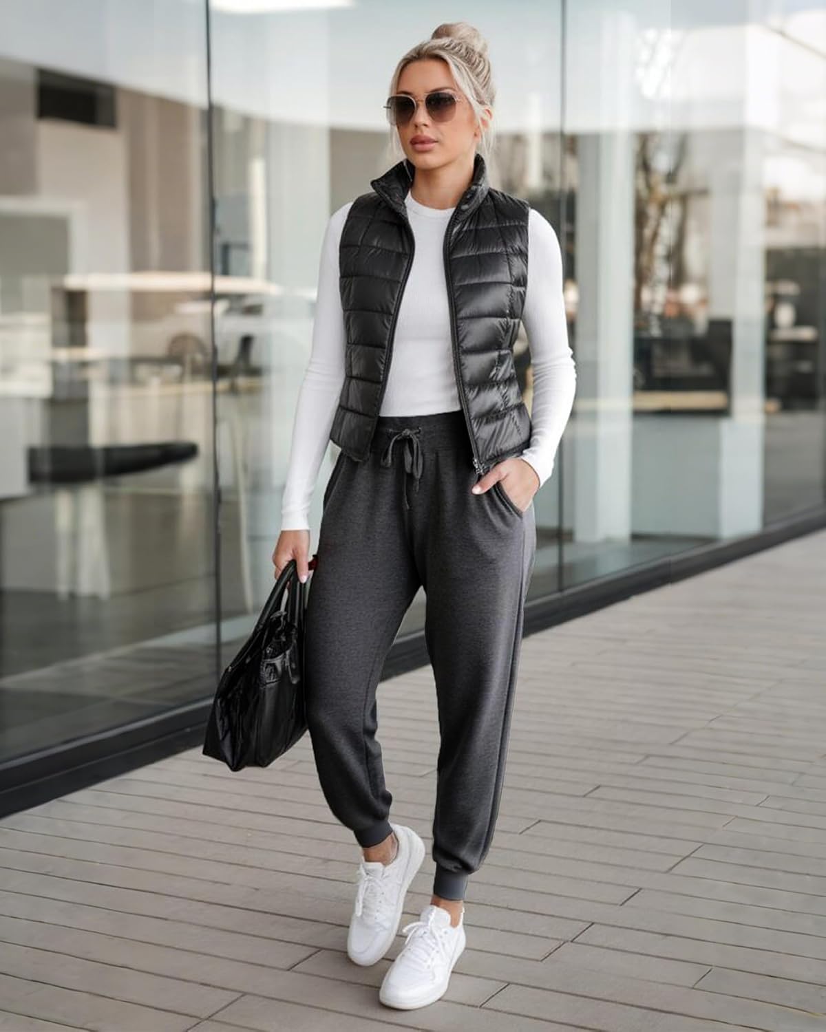GAYHAY Fleece Lined Sweatpants Women- Winter Warm Sherpa Lined Athletic Joggers Pants with Pockets