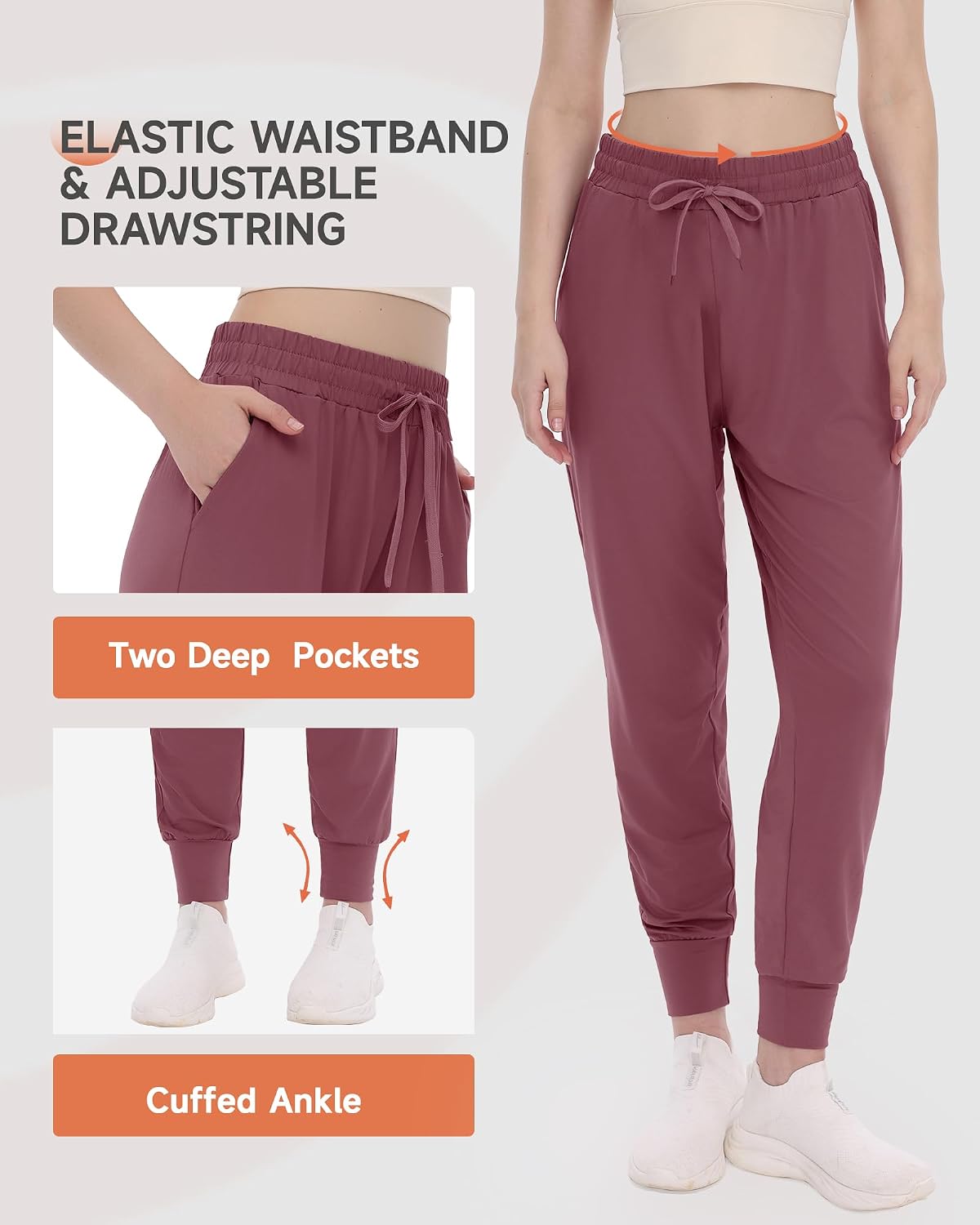 GAYHAY Joggers for Women with Pockets - Womens Sweatpants Lightweight Yoga Lounge Pants for Athletic Workout Gym Running