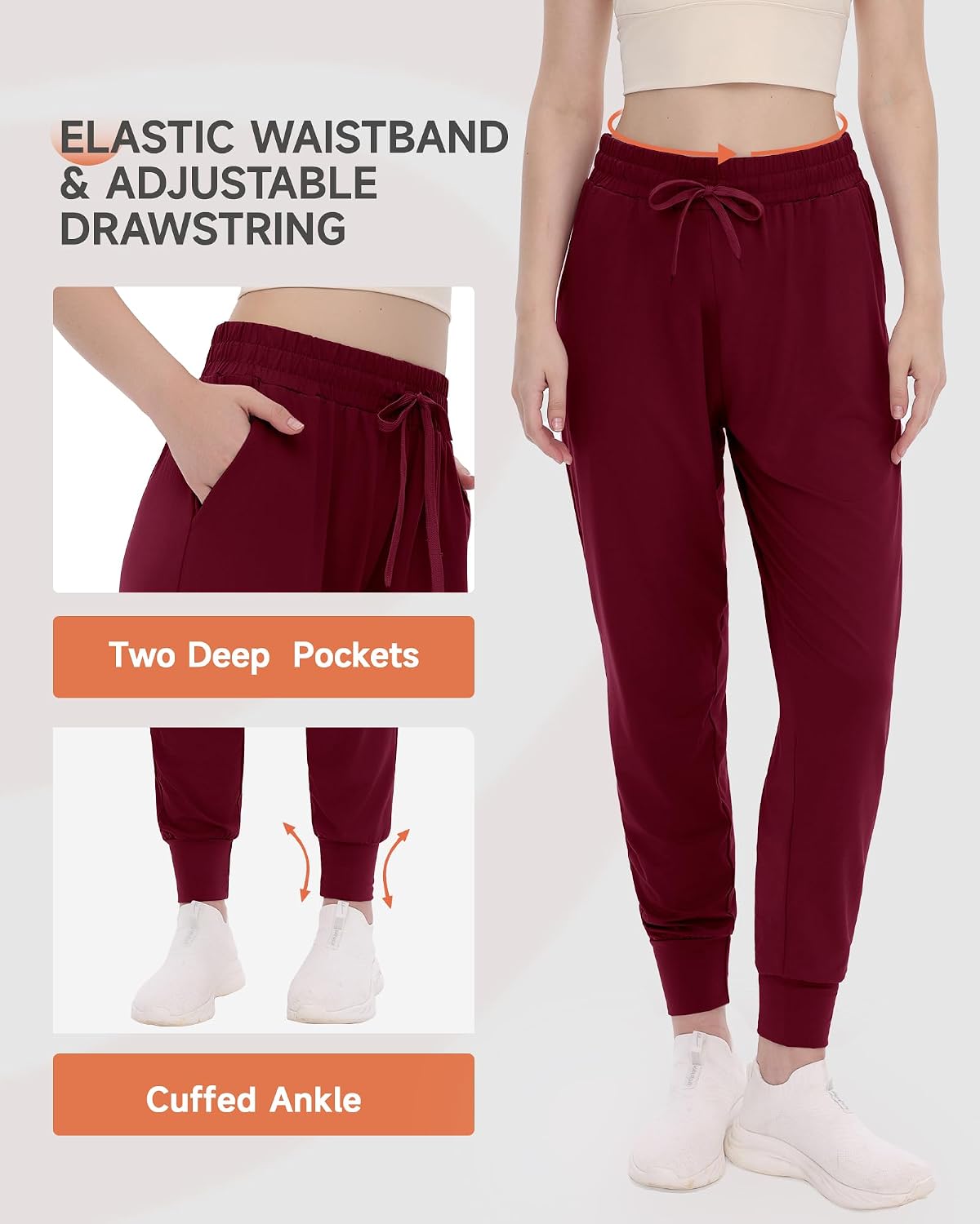 GAYHAY Joggers for Women with Pockets - Womens Sweatpants Lightweight Yoga Lounge Pants for Athletic Workout Gym Running