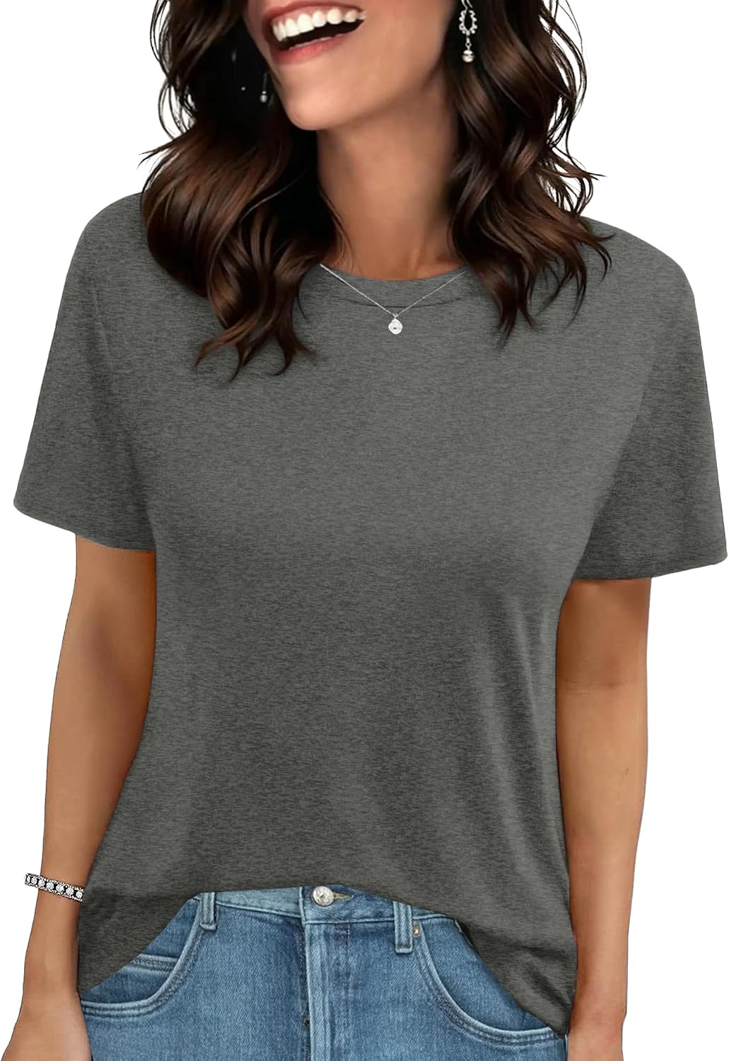 GAYHAY T Shirts for Women - Short Sleeve Spring Summer Tops Soft Basic Tees Beach Vacation Clothes for Casual 2026