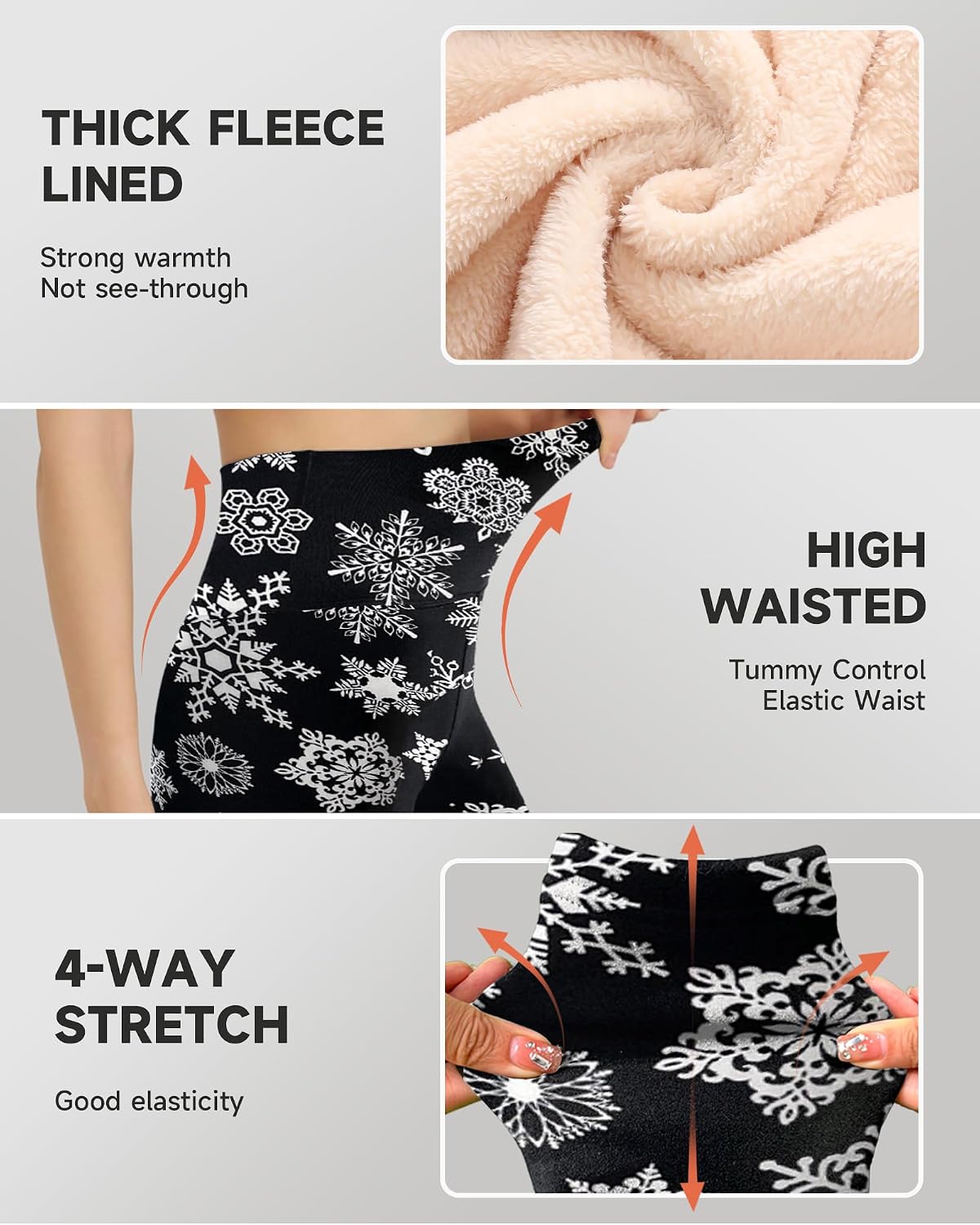 GAYHAY Fleece Lined Leggings for Women – Thick Winter Warm Thermal High Waisted Tummy Control Workout Yoga Pants