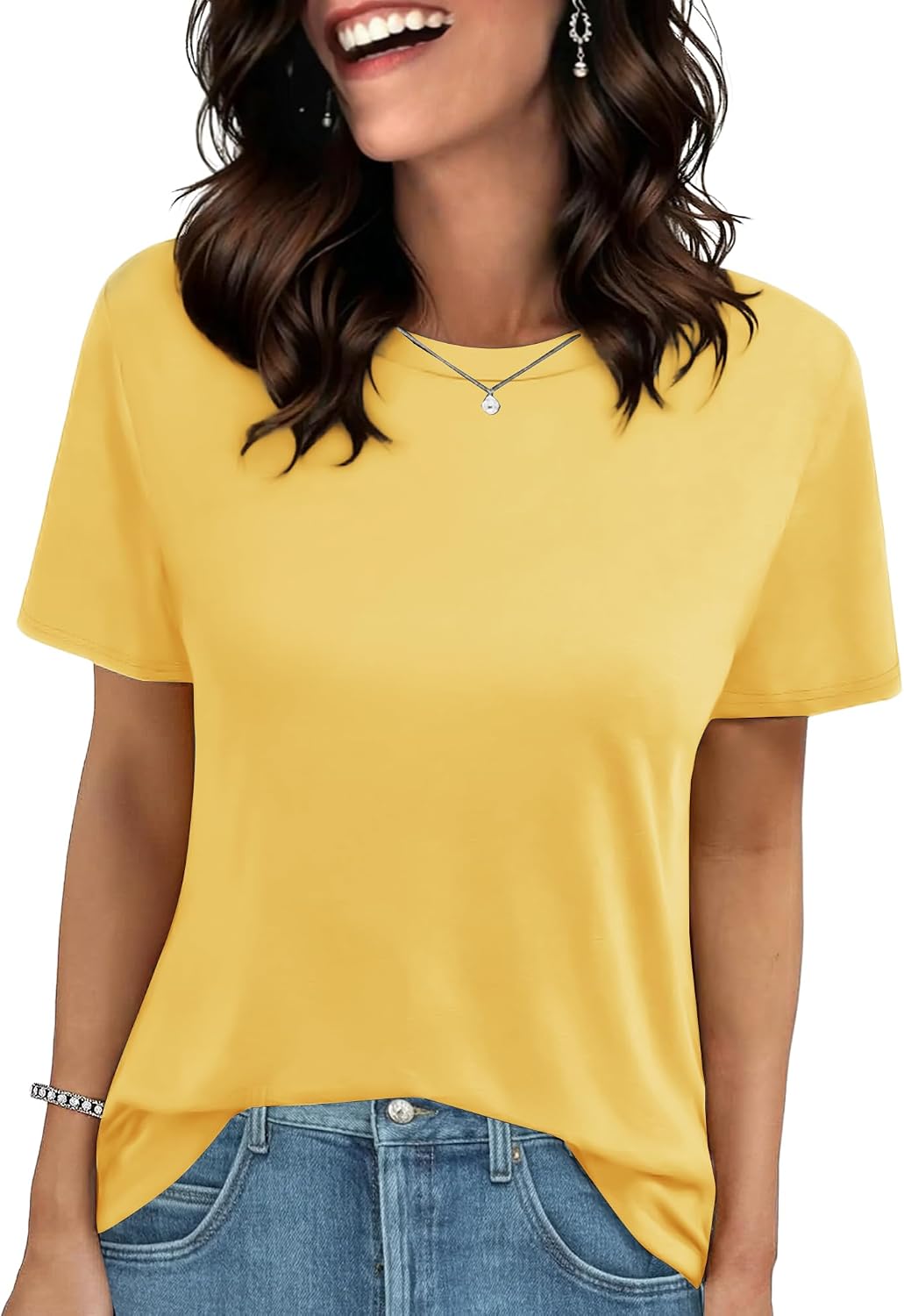 GAYHAY T Shirts for Women - Short Sleeve Spring Summer Tops Soft Basic Tees Beach Vacation Clothes for Casual 2026