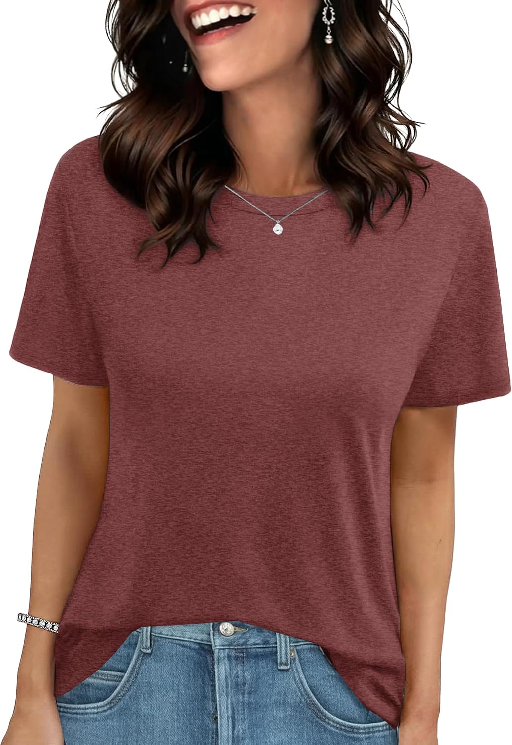 GAYHAY T Shirts for Women - Short Sleeve Spring Summer Tops Soft Basic Tees Beach Vacation Clothes for Casual 2026