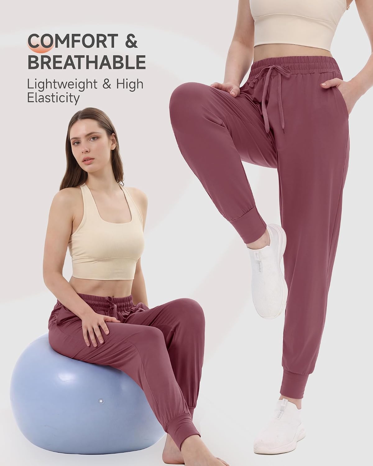 GAYHAY Joggers for Women with Pockets - Womens Sweatpants Lightweight Yoga Lounge Pants for Athletic Workout Gym Running