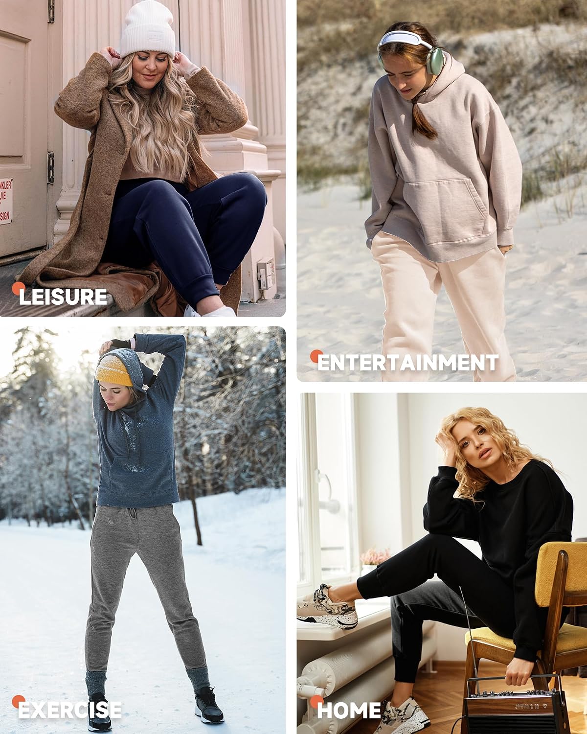 GAYHAY Fleece Lined Sweatpants Women- Winter Warm Sherpa Lined Athletic Joggers Pants with Pockets