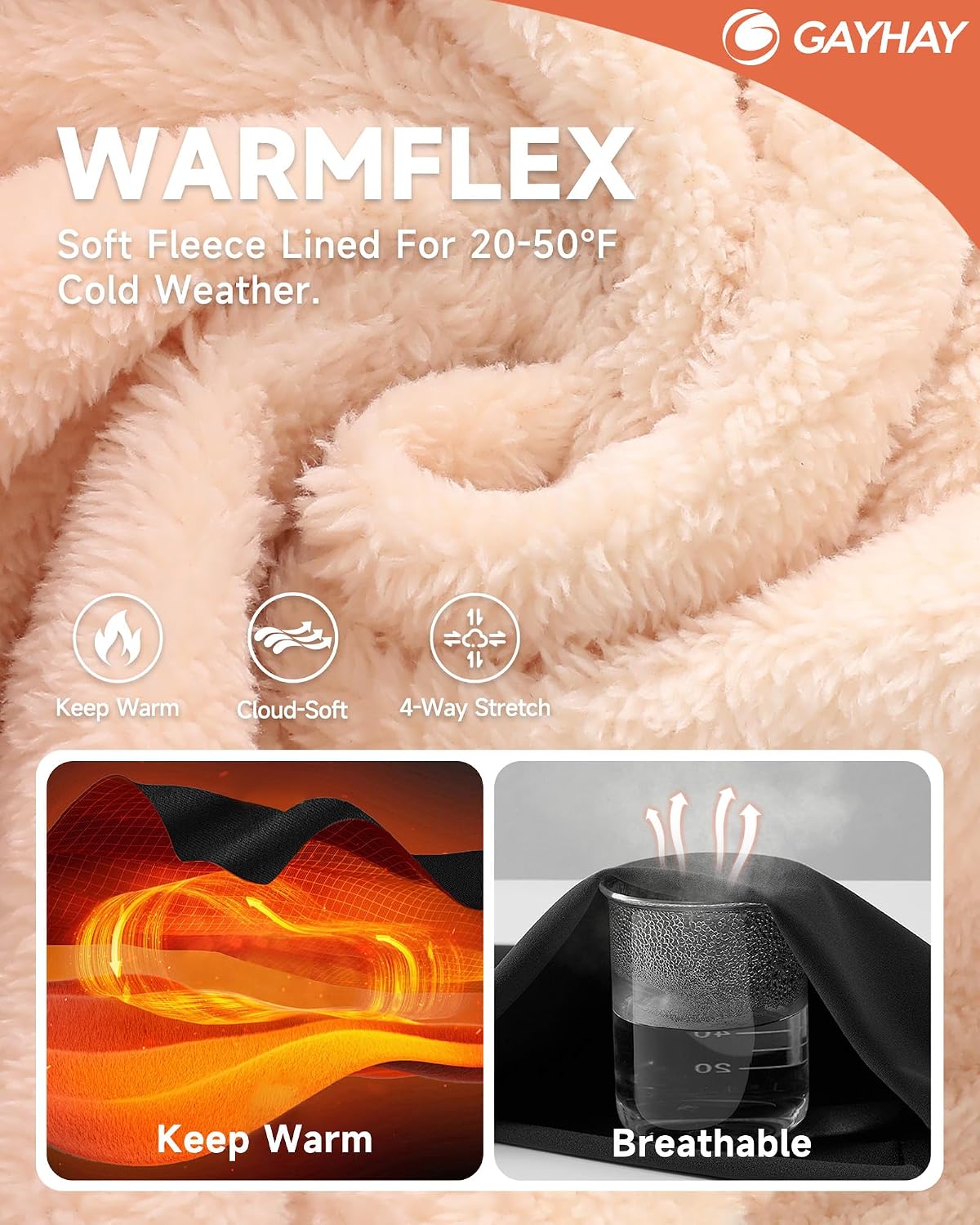 GAYHAY Fleece Lined Sweatpants Women- Winter Warm Sherpa Lined Athletic Joggers Pants with Pockets