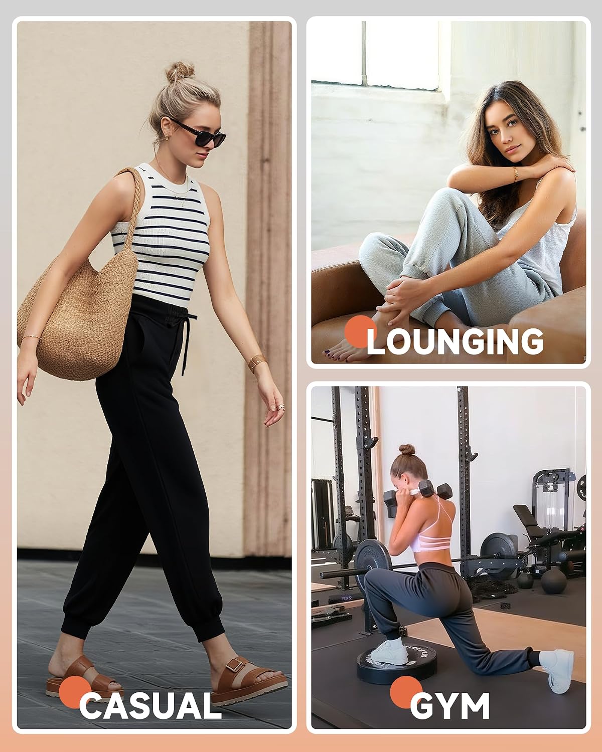 GAYHAY Joggers for Women with Pockets - Womens Sweatpants Lightweight Yoga Lounge Pants for Athletic Workout Gym Running