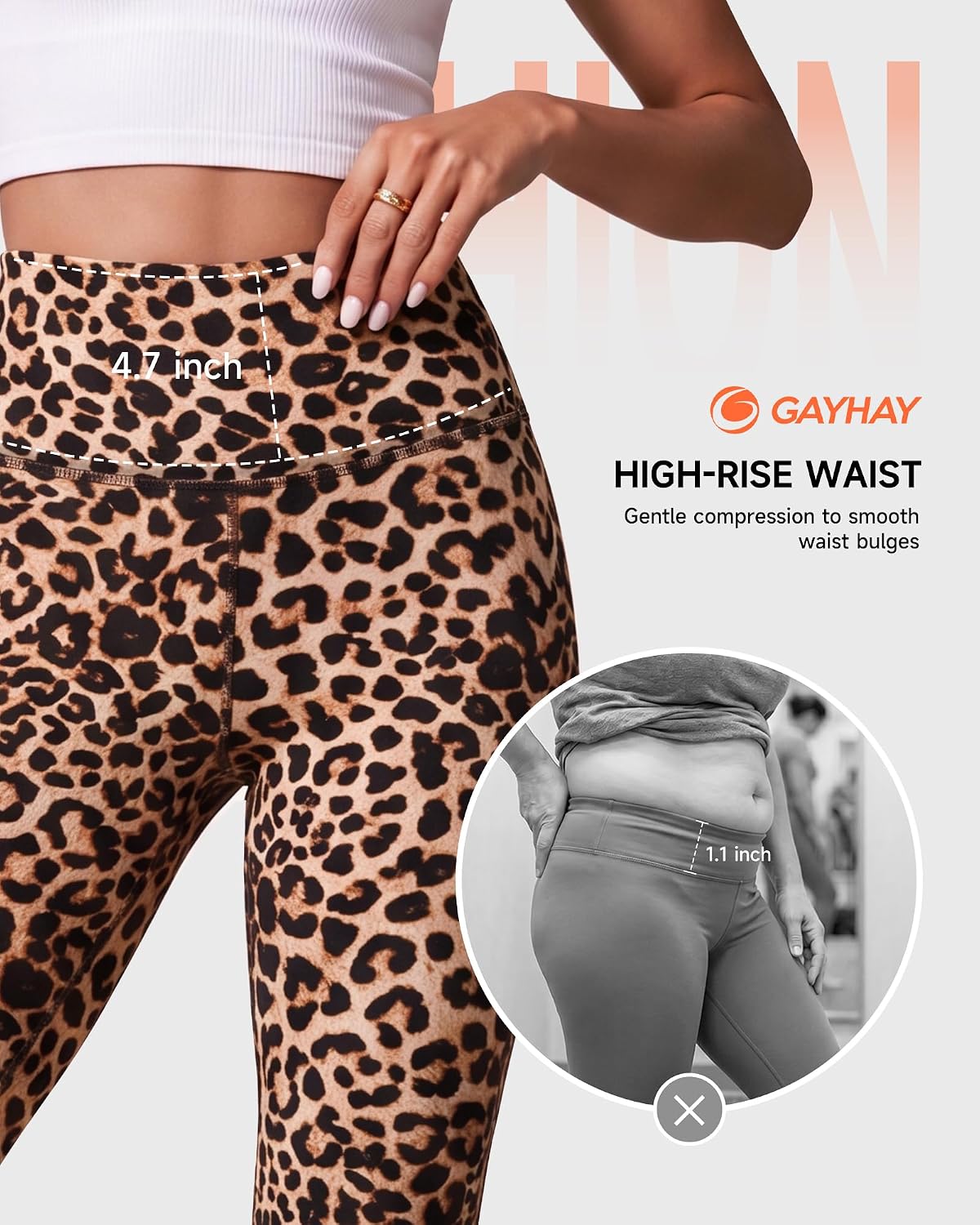 GAYHAY High Waisted Leggings for Women - Soft Opaque Slim Tummy Control Printed Pants for Running Cycling Yoga